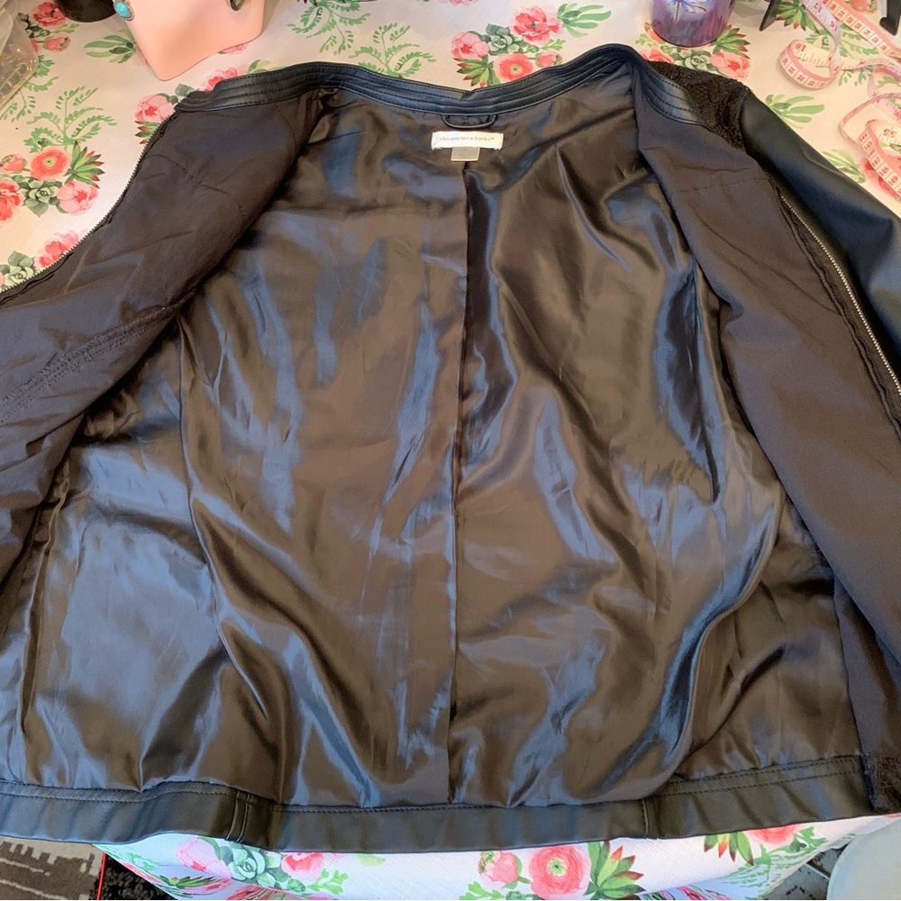 Christopher & Banks Black Faux Leather Jacket - Picture 11 of 15